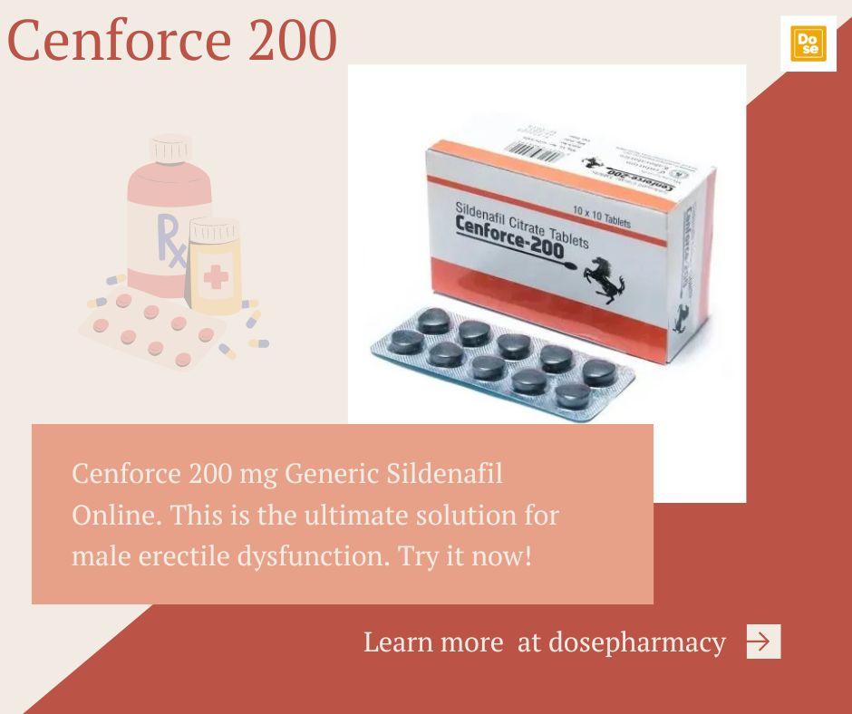 Cenforce 200 mg | Black Viagra | Online at Trusted Dose Pharmacy