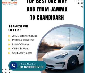 Top Best One Way Cab From Jammu to Chandigarh